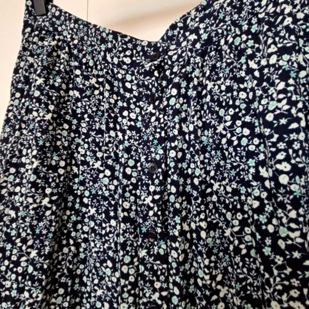 Women's Floral Pleated Midi Skirt